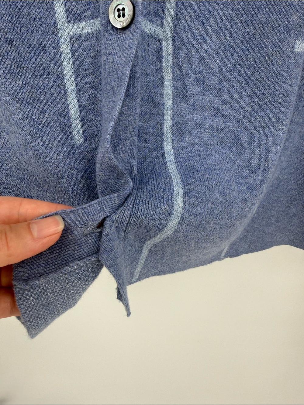 Poetry Blue Cotton Jumper Pullover Sweater with Button Up Back Size US 16 - Picture 11 of 11